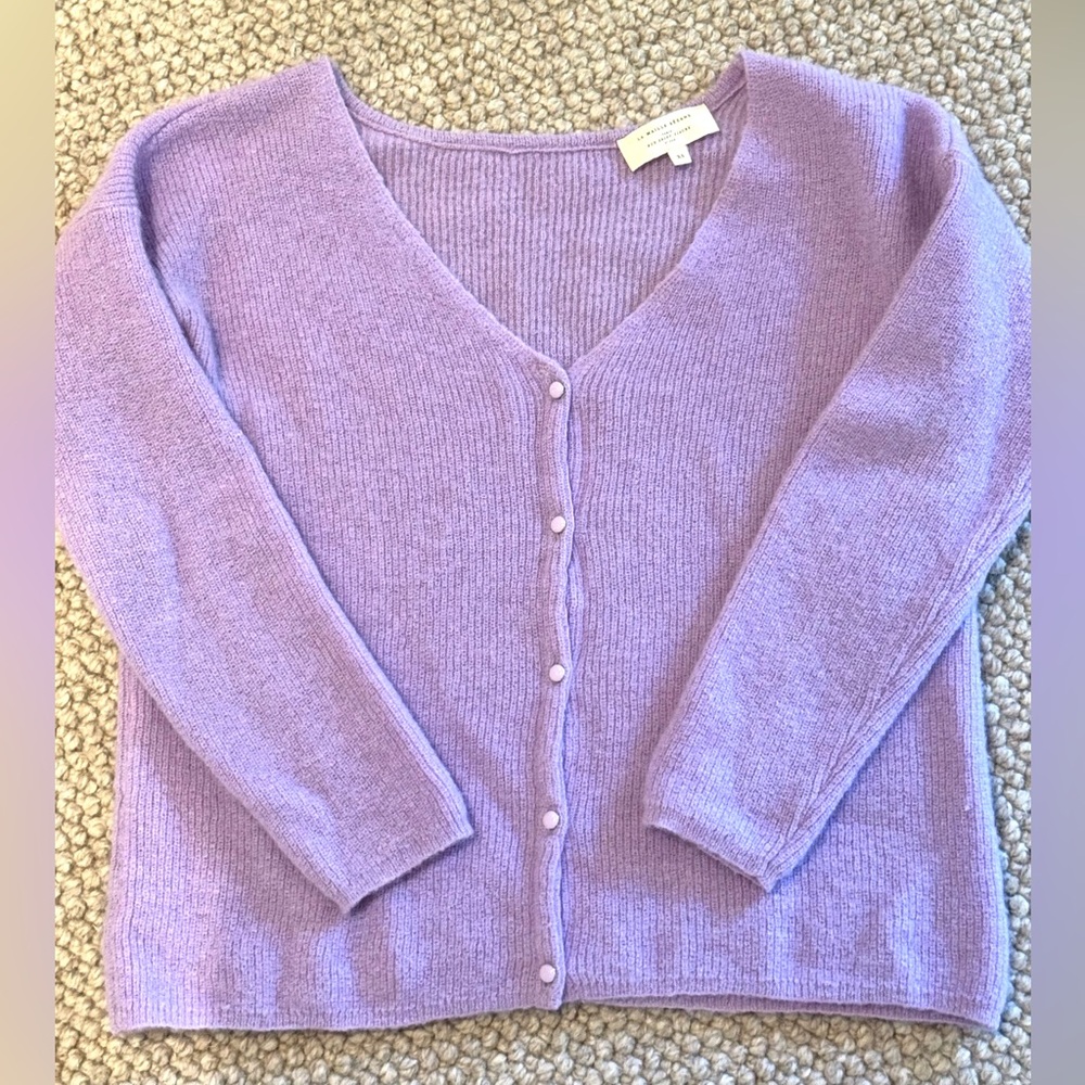 Sezane Barry Cardigan in Lilac - Picture 11 of 11